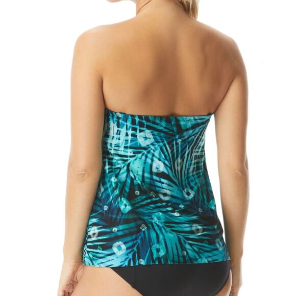 Coco Reef Contours Clarity Bra-Sized Bandeau Tankini Top, Blue, Size 8 34D - Picture 2 of 2